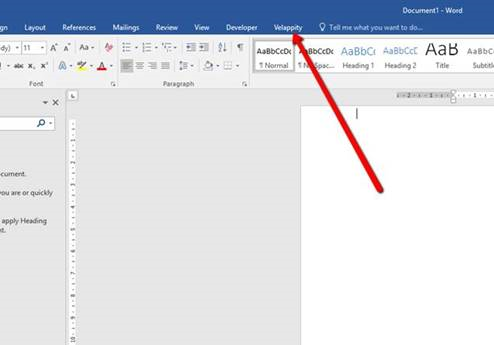 Logging in on Word Plug-In - Velappity Help